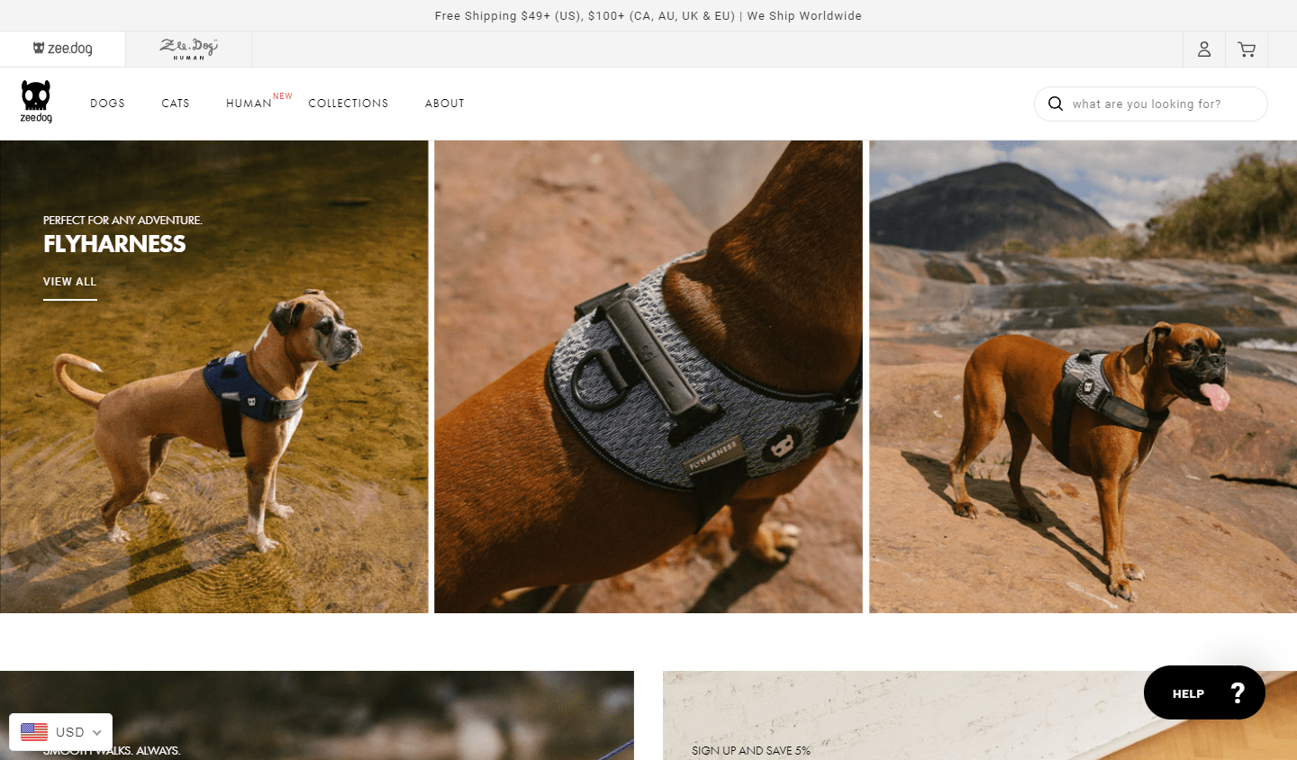 vserve | 10 Exceptional Shopify Store Samples that Will Inspire You to Build Your eCommerce Store Today zee dog